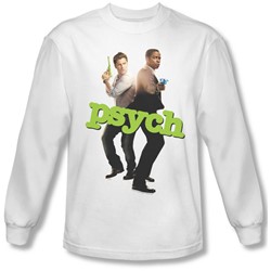 Psych - Mens Hands Up Long Sleeve Shirt In White