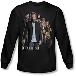 House - Mens Crew Long Sleeve Shirt In Black