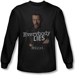 House - Mens Everybody Lies Long Sleeve Shirt In Black