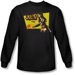 Xena: Warrior Princess - Mens Cut Up Long Sleeve Shirt In Black