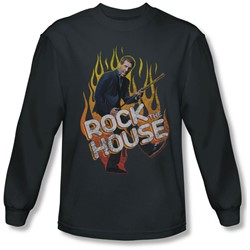 House - Mens Rock The House Long Sleeve Shirt In Charcoal