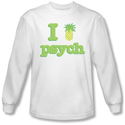 Psych - Mens I Like Psych Long Sleeve Shirt In White