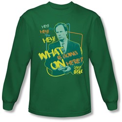 Saved By The Bell - Mens Mr. Belding Long Sleeve Shirt In Kelly Green