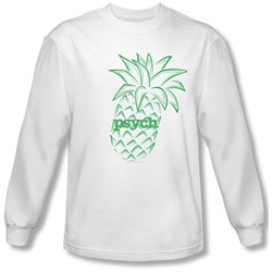 Psych - Mens Pineapple Long Sleeve Shirt In White