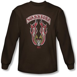 Warriors - Mens Emblem Long Sleeve Shirt In Coffee