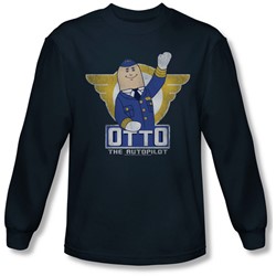 Airplane - Mens Otto Long Sleeve Shirt In Navy