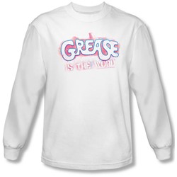 Grease - Mens Grease Is The Word Long Sleeve Shirt In White