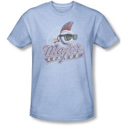 Major League - Mens Distressed Logo T-Shirt In Light Blue