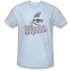Major League - Mens Distressed Logo T-Shirt In Light Blue