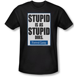 Forrest Gump - Mens Stupid Is T-Shirt In Black