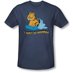 Garfield - Mens I Don'T Do Mornings T-Shirt In Navy