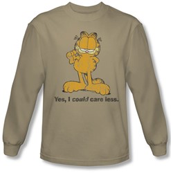 Garfield - Mens Yes I Could Care Less Long Sleeve Shirt In Sand