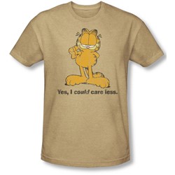 Garfield - Mens Yes I Could Care Less T-Shirt In Sand