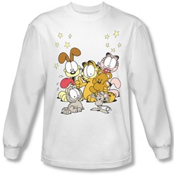 Garfield - Mens Friends Are Best Long Sleeve Shirt In White