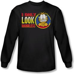 Garfield - Mens I Only Look Harmless Long Sleeve Shirt In Black