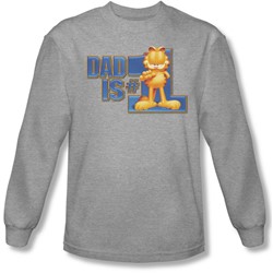 Garfield - Mens Dad Is Number One Long Sleeve Shirt In Heather