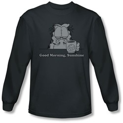 Garfield - Mens Good Morning Sunshine Long Sleeve Shirt In Charcoal