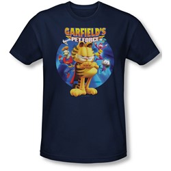 Garfield - Mens Dvd Art T-Shirt In Navy