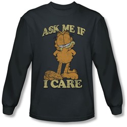 Garfield - Mens Ask Me Long Sleeve Shirt In Charcoal