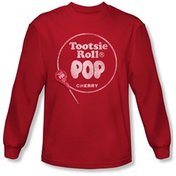 Tootsie Roll - Mens Tootsie Roll Pop Logo Long Sleeve Shirt In Red