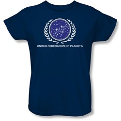 Star Trek - Womens United Federation Logo T-Shirt In Navy