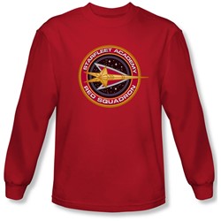 Star Trek - Mens Red Squadron Long Sleeve Shirt In Red