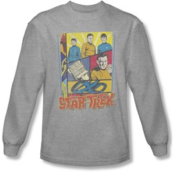 Star Trek - Mens Vintage Collage Long Sleeve Shirt In Heather
