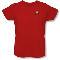 Star Trek - Womens Engineering Uniform T-Shirt In Red
