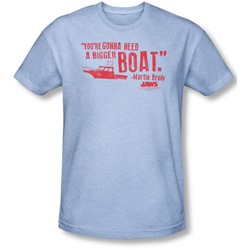 Jaws - Mens Bigger Boat T-Shirt In Light Blue