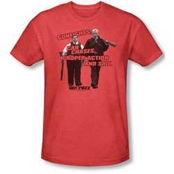 Hot Fuzz - Mens Day'S Work T-Shirt In Red