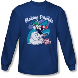 Chilly Willy - Mens Making Friends Long Sleeve Shirt In Royal