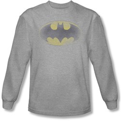 Batman - Mens Faded Logo Long Sleeve Shirt In Heather