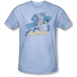 Batman - Mens Running Retro T-Shirt In Light Blue