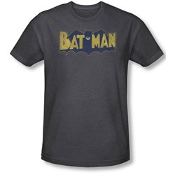 Batman - Mens Vintage Logo Splatter T-Shirt In Charcoal