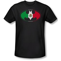 Batman - Mens Mexican Flag Shield T-Shirt In Black