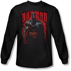 Batman - Mens Red Knight Long Sleeve Shirt In Black
