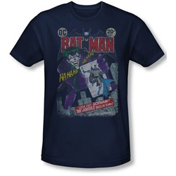 Batman - Mens #251 Distressed T-Shirt In Navy