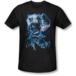 Batman - Mens Moonlight Cat T-Shirt In Black