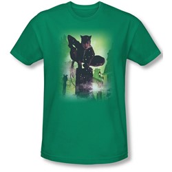 Batman - Mens Catwoman #63 Cover T-Shirt In Kelly Green