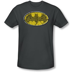 Batman - Mens Celtic Shield T-Shirt In Charcoal