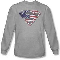 Superman - Mens All Long Sleeve Shirt In Heather