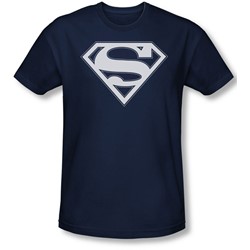 Superman - Mens Navy & White Shield T-Shirt In Navy