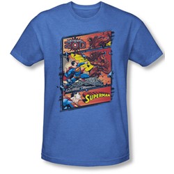 Superman - Mens Superman Vs Zod T-Shirt In Royal
