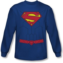Superman - Mens New 52 Torso Long Sleeve Shirt In Royal