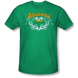 Dc Comics - Mens Aquaman Splash T-Shirt In Kelly Green