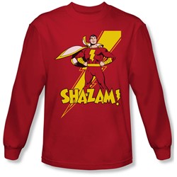 Dc Comics - Mens Shazam! Long Sleeve Shirt In Red