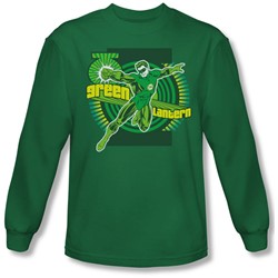 Dc Comics - Mens Green Lantern Long Sleeve Shirt In Kelly Green