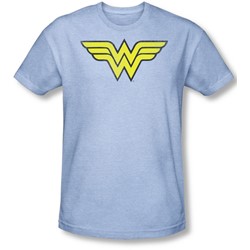 Dc Comics - Mens Ww Logo Distressed T-Shirt In Light Blue