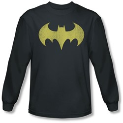 Dc Comics - Mens Batgirl Logo Distressed Long Sleeve Shirt In Charcoal