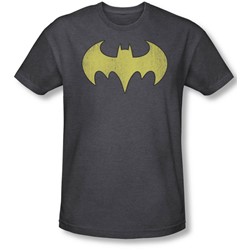 Dc Comics - Mens Batgirl Logo Distressed T-Shirt In Charcoal